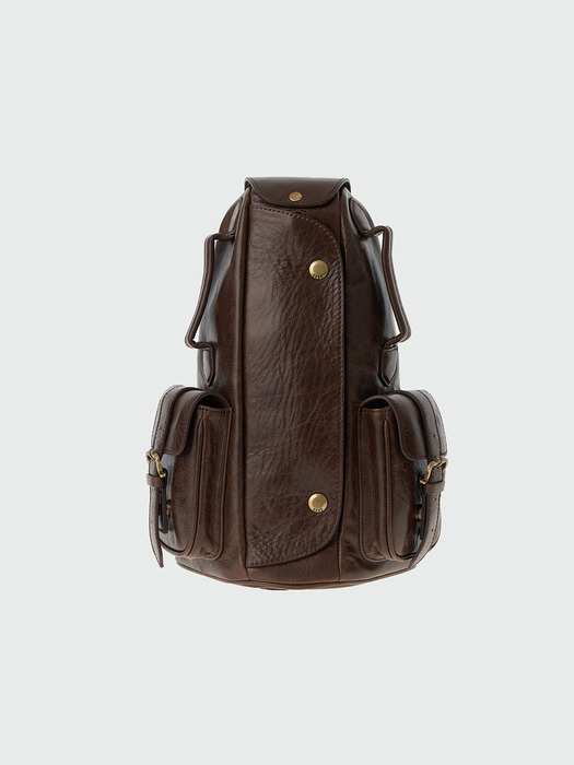 HENIAL Utility Leather Backpack - Brown