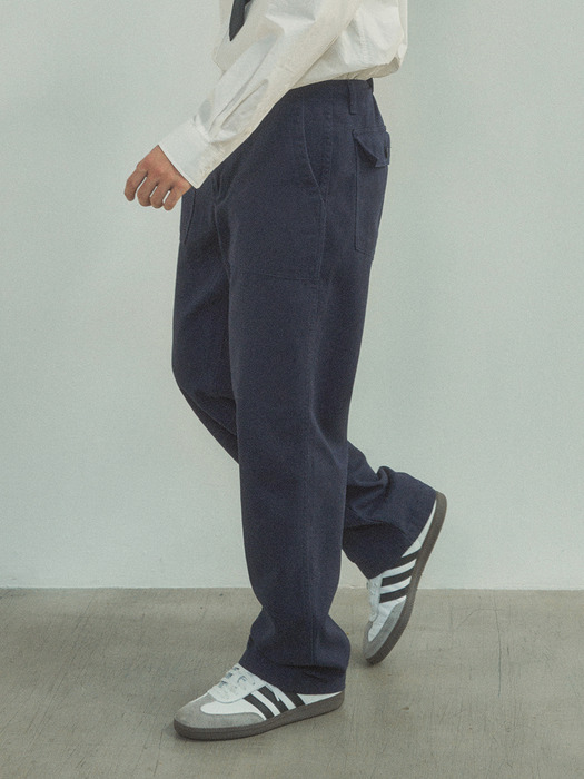 P10027 Fatigue straight pants_Navy