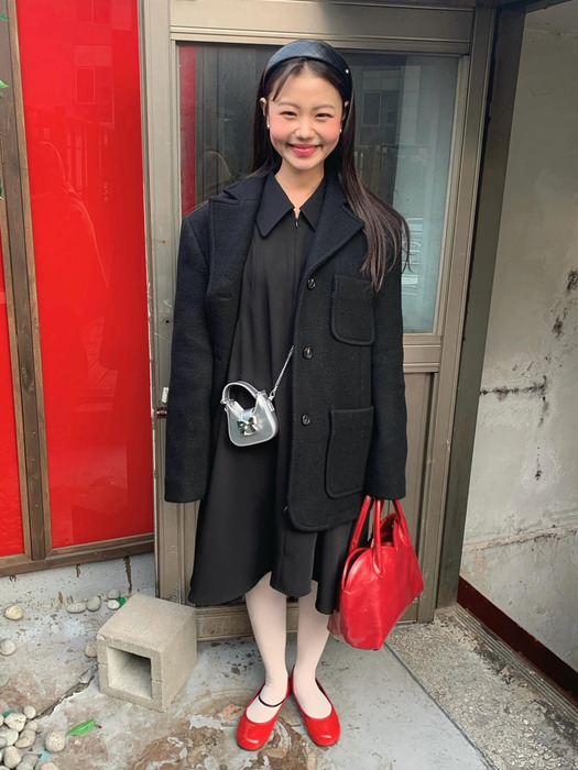 WOOL BLAZER COAT / BLACK