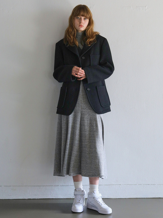 WOOL BLAZER COAT / BLACK