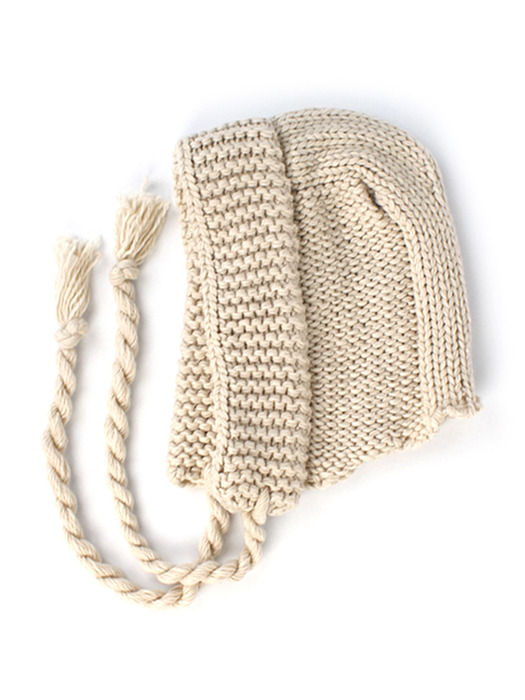 Rope Beige Knit Bonnet Hat 니트보닛햇