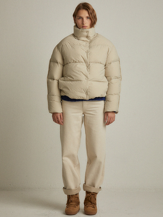 Quilted down jumper (dark beige)