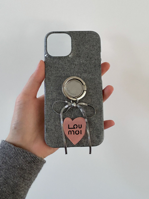 Present series : KNIT LOVE / Grey phonecase