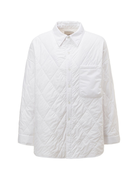 Breeze TO light quilting oversize coat [white]