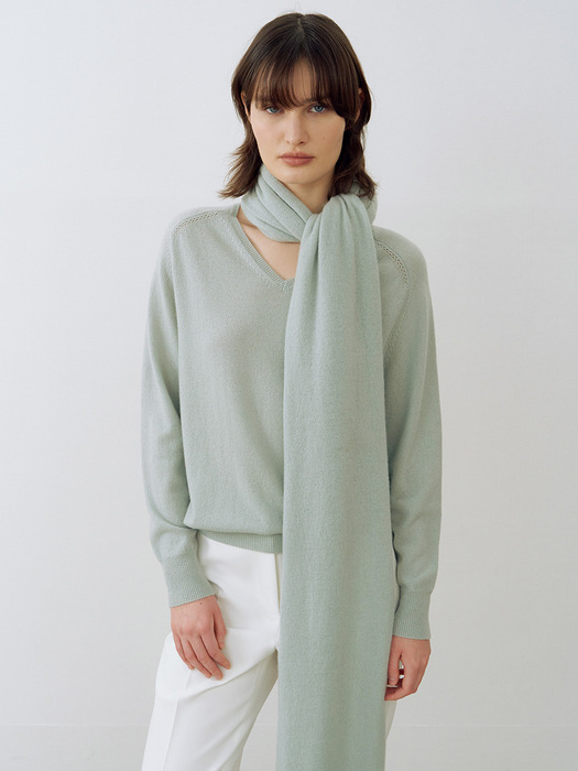 Cashmere 100% Knit Muffler Mint