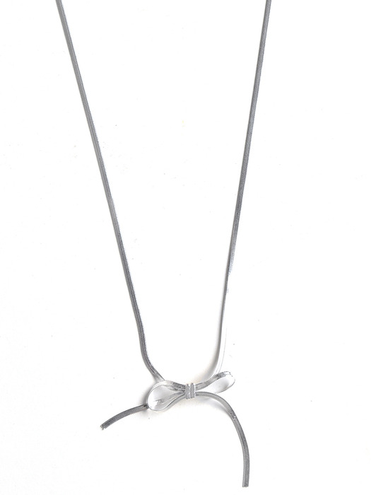 [Silver925] WE011 Silver snake ribbon necklace