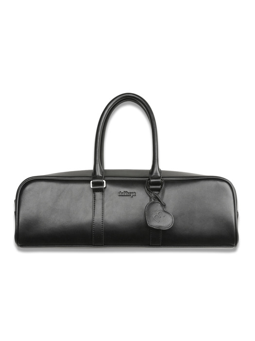 Vegan Leather Bowling Bag in Black