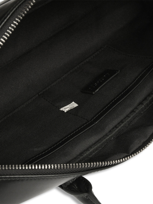 Vegan Leather Bowling Bag in Black