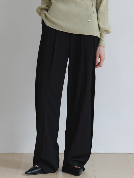 comos 1048 layered tuck wide slacks (3color)