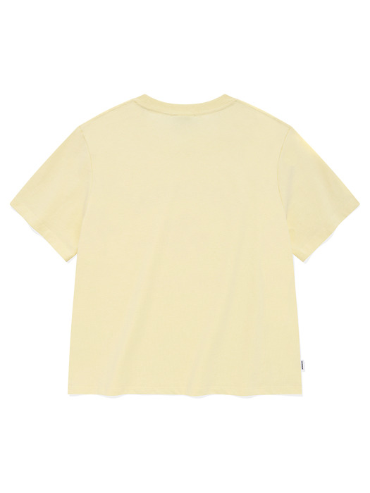 우먼 아치 클로버하트 티셔츠 라이트 옐로우