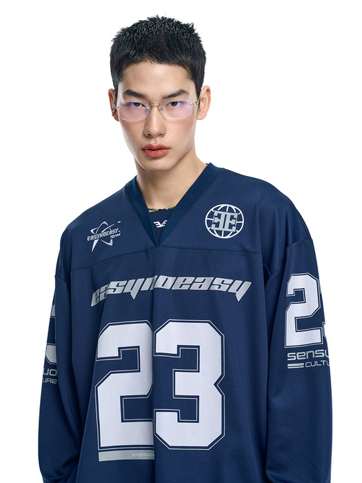 Long Sleeve Football Jersey - Navy