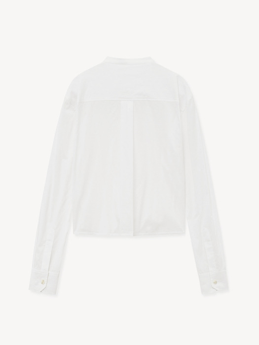 HENLY NECK PINTUCK BLOUSE_WHITE