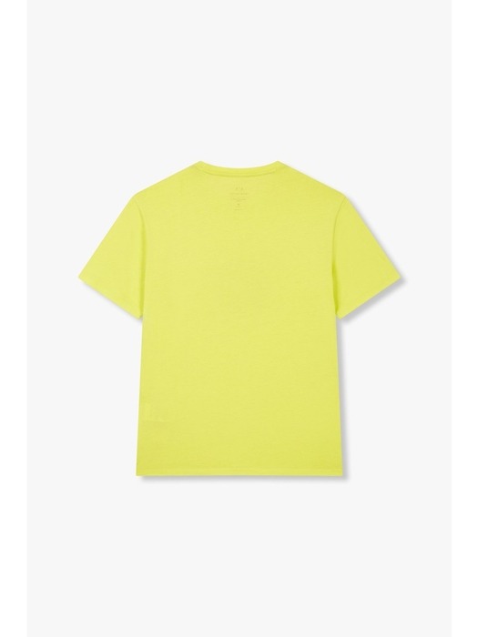 AX 남성 멀티 로고 프린트 티셔츠-네온 옐로우(A414130027)