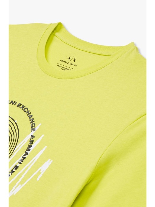 AX 남성 멀티 로고 프린트 티셔츠-네온 옐로우(A414130027)