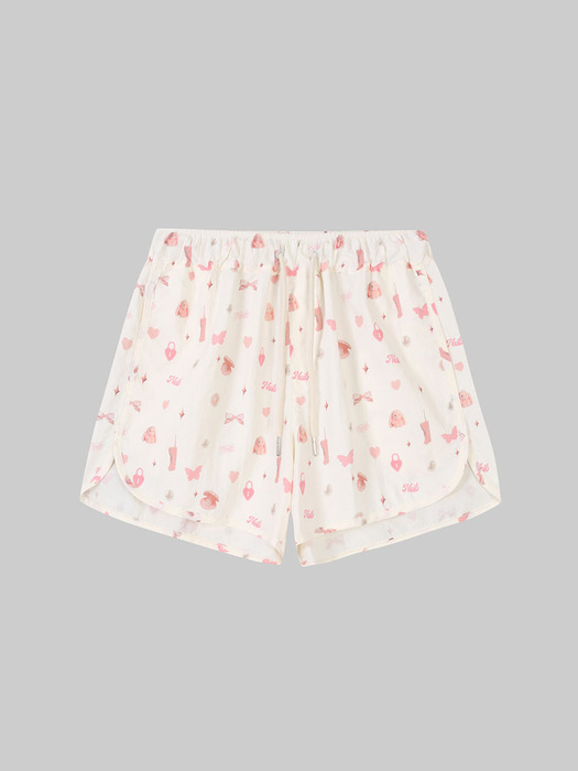 Nylon Pattern Banding Shorts (pink)