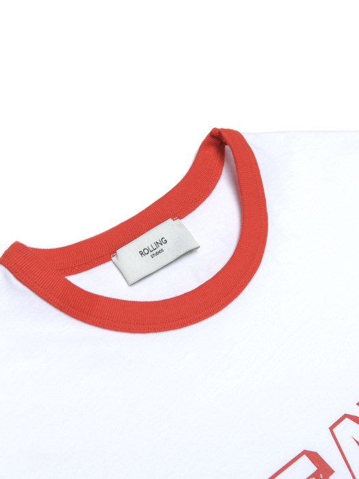 LEAVE ME ALONE RINGER T-SHIRT WHITE