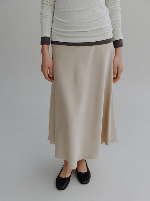 SHELL SATIN SKIRT (3colors)