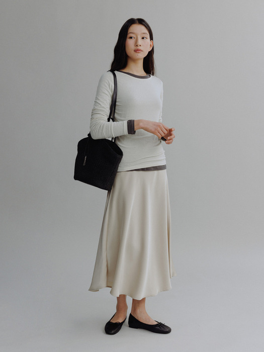 SHELL SATIN SKIRT (3colors)