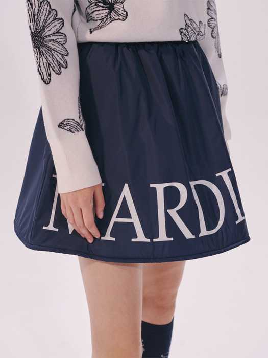 PADDED FLARE SKIRT_NAVY IVORY