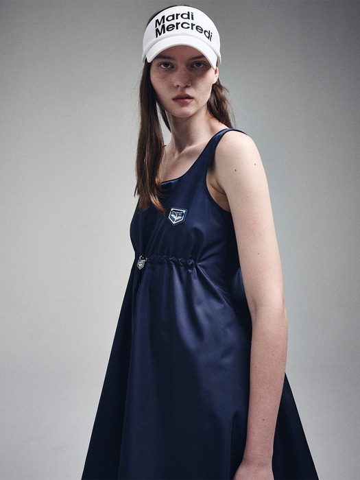 SLEEVELESS MINI DRESS METAL BLOOMMARDI WAPPEN_NAVY