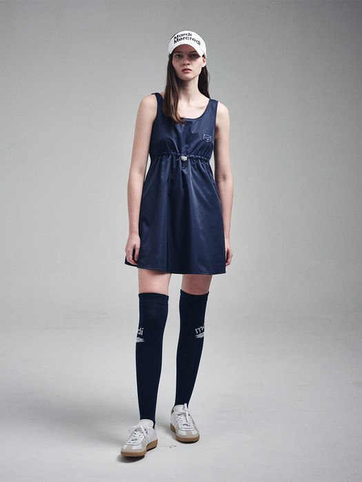 SLEEVELESS MINI DRESS METAL BLOOMMARDI WAPPEN_NAVY