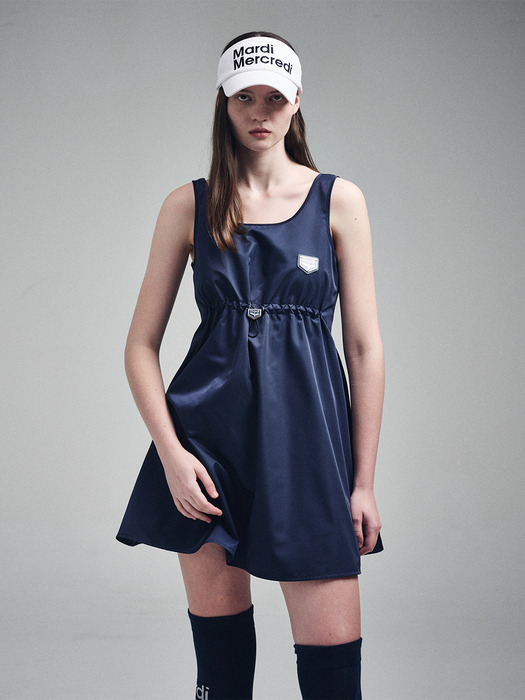 SLEEVELESS MINI DRESS METAL BLOOMMARDI WAPPEN_NAVY