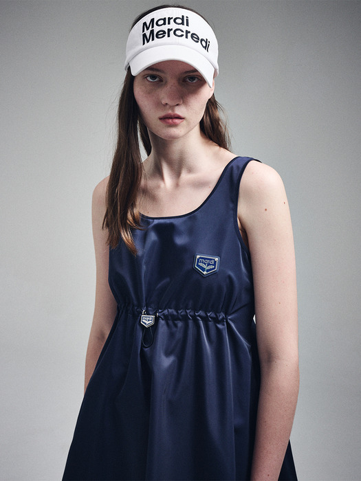 SLEEVELESS MINI DRESS METAL BLOOMMARDI WAPPEN_NAVY