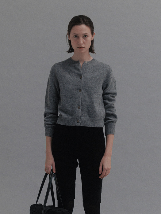 Tome round cardigan (Gray)