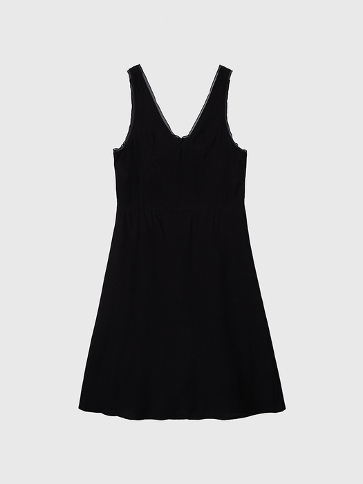 Silky V-neck Sleeveless Layered Dress