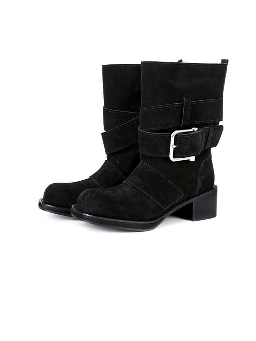 MIDDLE BROCLE BOOTS [SUEDE BLACK]