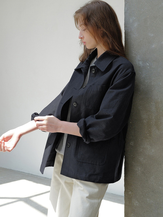 Margaret half jacket (navy)