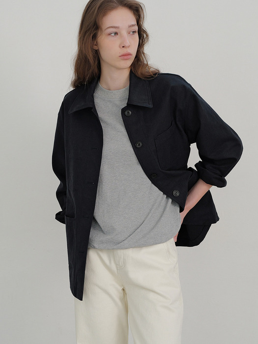 Margaret half jacket (navy)