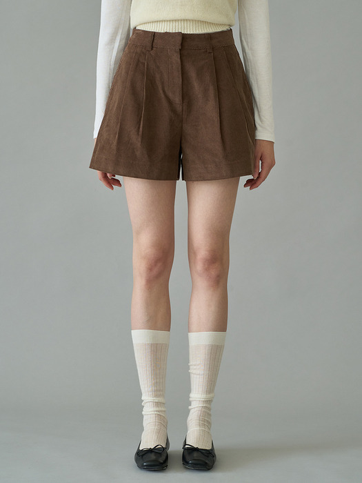 Corduroy short pants_brown