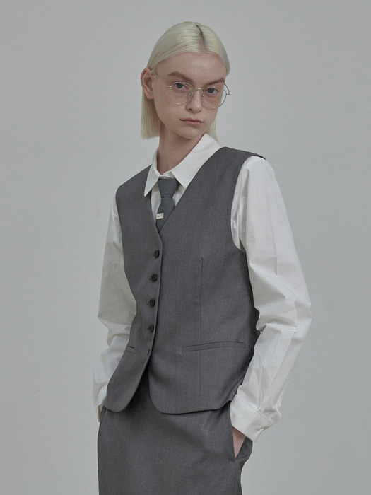 Lydia suit jacket vest-Grey