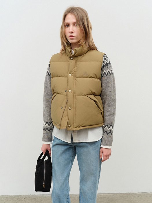 UNISEX GOOSE DOWN VEST CAMEL_UDVE4D134CM