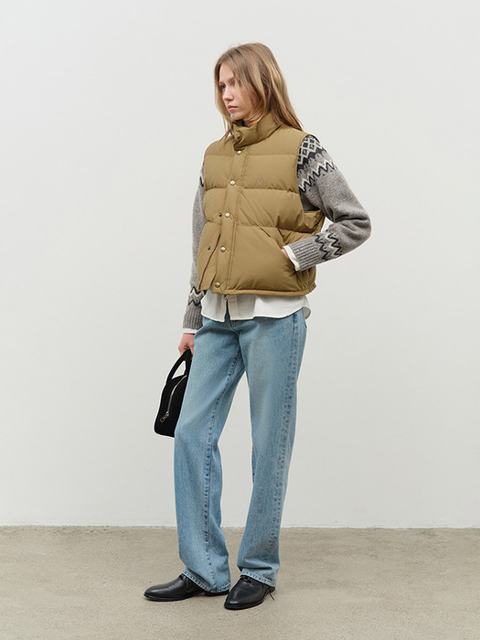 UNISEX GOOSE DOWN VEST CAMEL_UDVE4D134CM