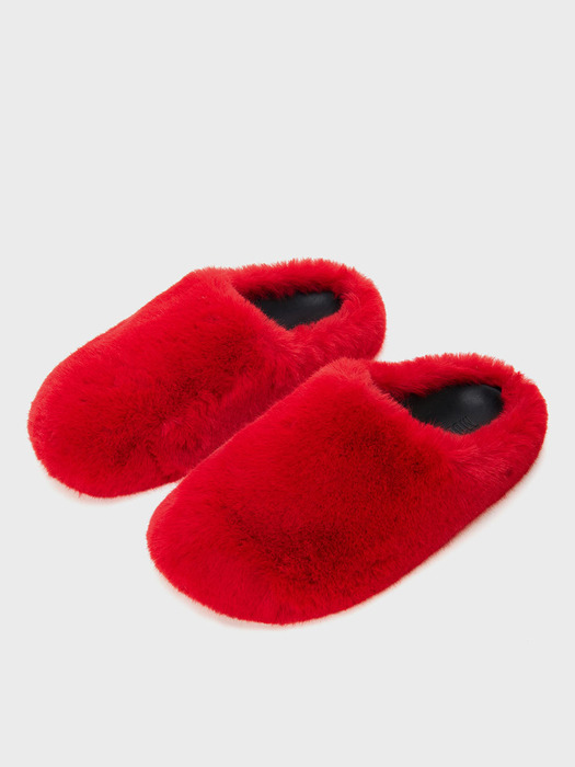 FUZZYSTEPS Round-toe shoes [red]