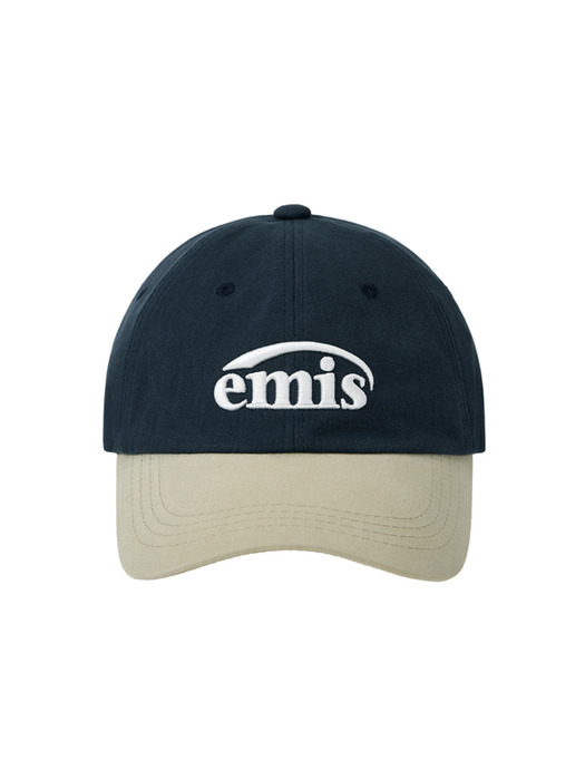 NEW LOGO MIX BALL CAP(RENEWAL)-BEIGE/NAVY