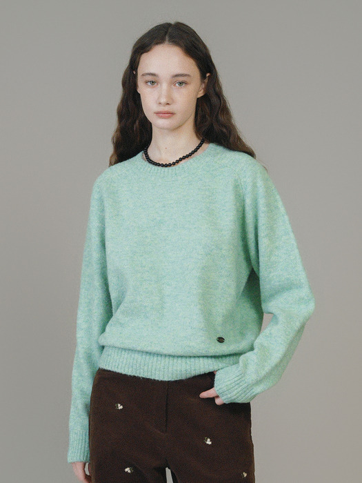 F Cozy Crewneck Knit Sweater_Mist Mint