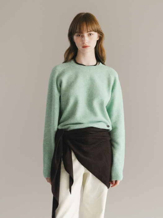 F Cozy Crewneck Knit Sweater_Mist Mint