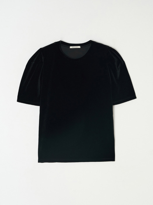 Velvet curved tee - Black