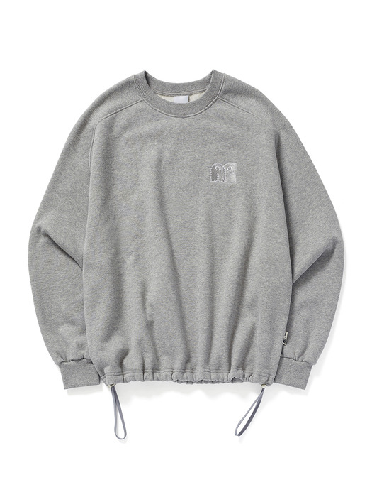 Raglan String Sweatshirt_Melange Gray