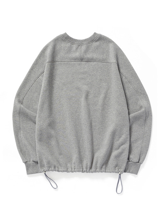 Raglan String Sweatshirt_Melange Gray