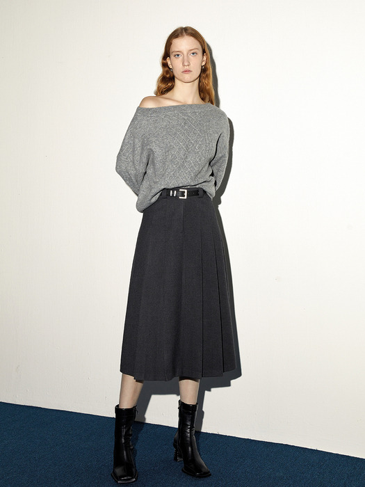 BA_Temperament pleated skirt_2color