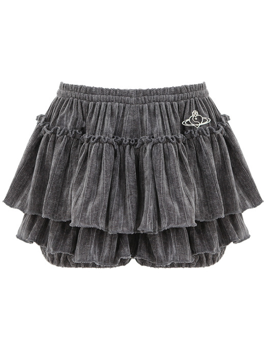 BUTTER SKIRT IN DARK GREY (니트 캉캉 스커트)