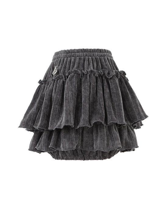 BUTTER SKIRT IN DARK GREY (니트 캉캉 스커트)