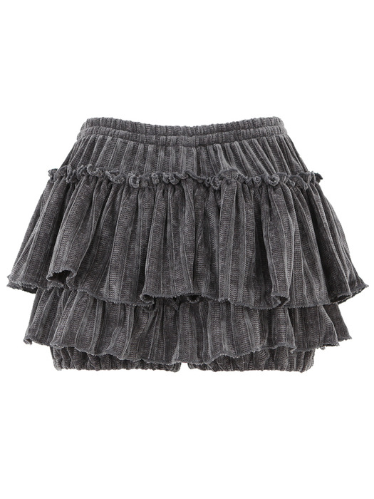 BUTTER SKIRT IN DARK GREY (니트 캉캉 스커트)