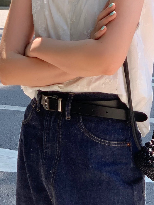 [묵화 PICK]SOBRE LEATHER BELT (SOFT BLACK)