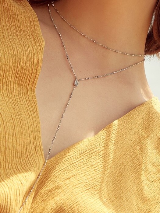 S SQUARE Y NECKLACE (2 COLORS)