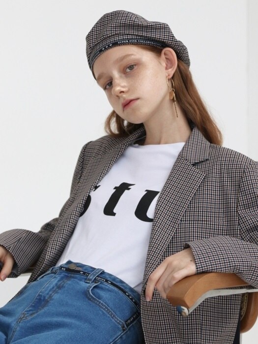 [1159STUDIOXMUNN] CO SELVAGE BERET_CHECK